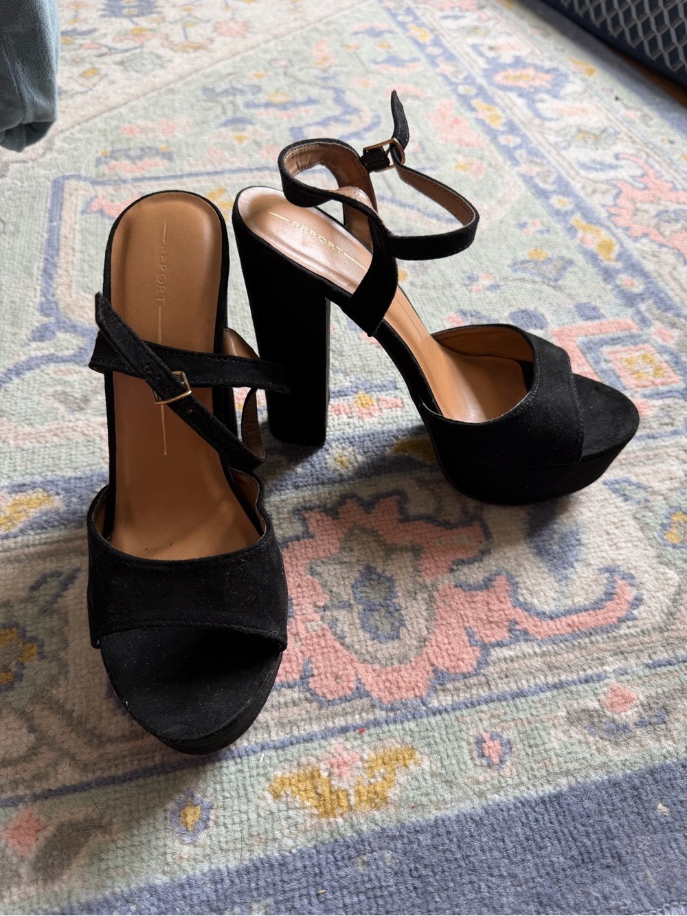 Platform Block Heel Sandals in Black - Women's Size 7.5